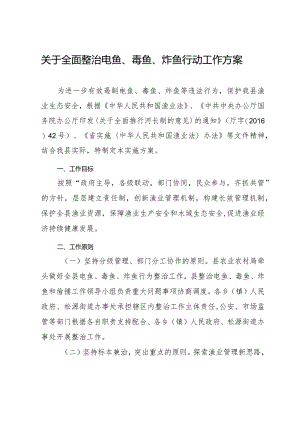关于全面整治电鱼、毒鱼、炸鱼行动工作方案.docx