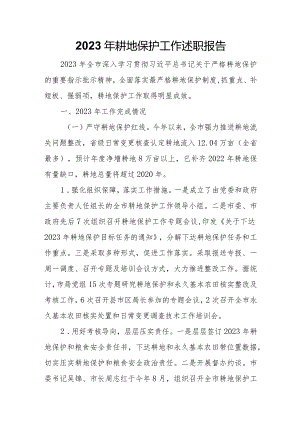 2023年耕地保护工作述职报告.docx