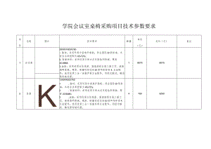 学院会议室桌椅采购项目技术参数要求.docx