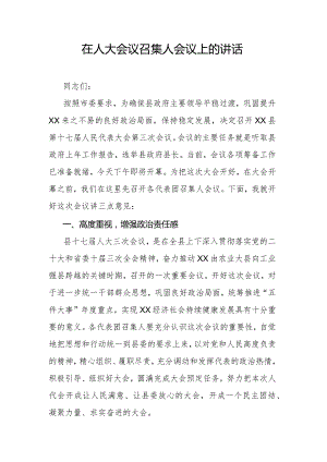 在人大会议召集人会议上的讲话.docx