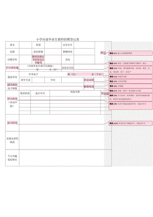 小学应届毕业生教师招聘登记表.docx