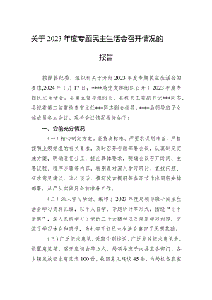 关于2023年度专题民主生活会召开情况的报告.docx