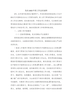 发改2023年度工作总结述职.docx