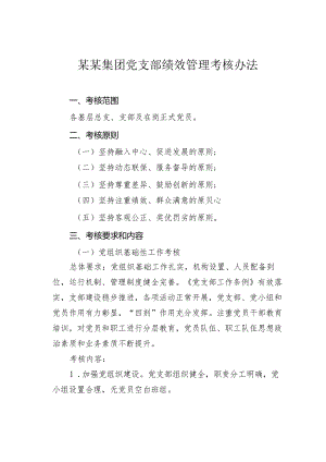 某某集团党支部绩效管理考核办法.docx