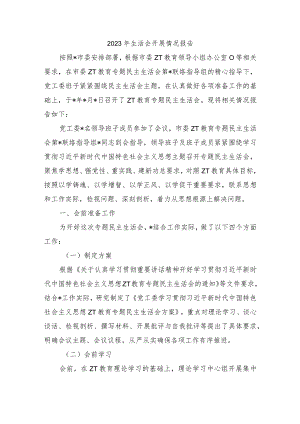 2023年生活会开展情况报告.docx