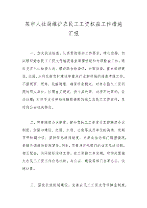 某市人社局维护农民工工资权益工作措施汇报.docx