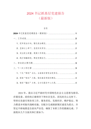 2024书记抓基层党建报告（最新版）.docx