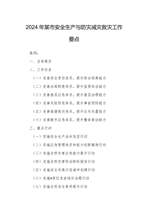 2024年某市安全生产与防灾减灾救灾工作要点.docx