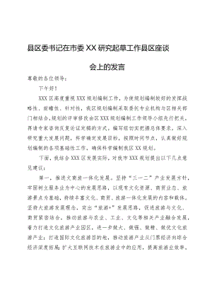 县区委书记在市委规划编制研究起草工作县区座谈会上的发言.docx