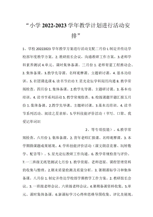 -小学2022—2023学年教学计划进行活动安排-.docx