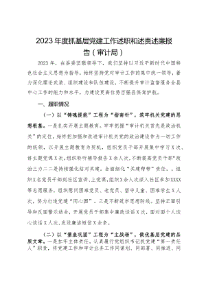 县审计局2023年度抓基层党建工作述职和述责述廉报告.docx