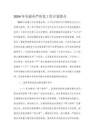 2024年全面从严治党工作计划要点.docx