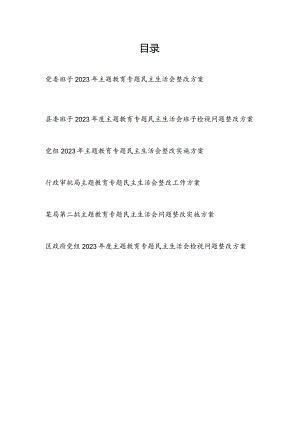 2024年2月关于2023年度专题民主生活会检视问题整改工作实施方案6篇.docx