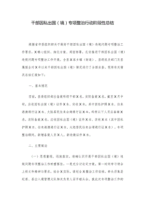 干部因私出国（境）专项整治行动阶段性总结.docx