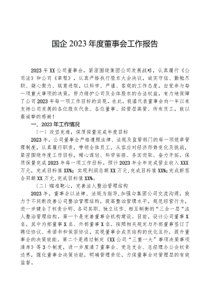 国企2023年度董事会工作报告.docx