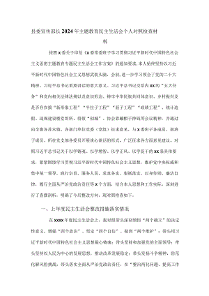 县委宣传部长2024年主题教育民主生活会个人对照检查材料.docx