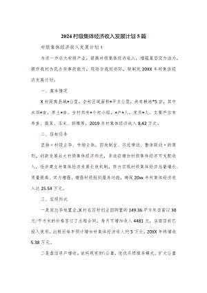 2024村级集体经济收入发展计划5篇.docx