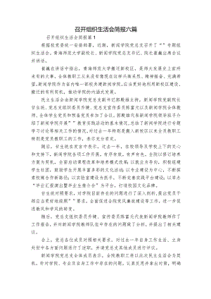 召开组织生活会简报六篇.docx