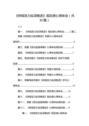 《持续发力纵深推进》观后感心得体会范文12篇(最新精选).docx