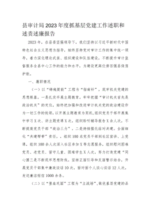 县审计局2023年度抓基层党建工作述职和述责述廉报告.docx