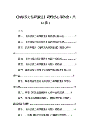 《持续发力纵深推进》观后感心得体会范文12篇（详细版）.docx