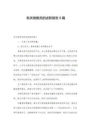 有关销售员的述职报告5篇.docx