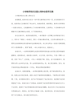 小学教师培训主题心得体会荟萃五篇.docx