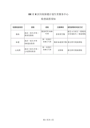 XX市X区妇幼保健计划生育服务中心检查流程须知（2024年）.docx