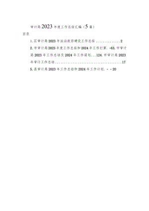 审计局2023年度工作总结汇编（5篇）.docx