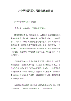 六个严禁饮酒心得体会优推集锦.docx