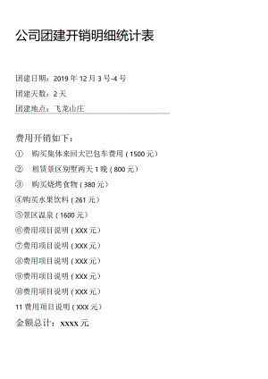 公司团建开销明细统计表.docx