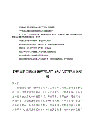(9篇)2024年全面从严治党专题党课讲稿材料.docx