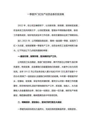 一季度开门红生产动员会表态发言稿.docx
