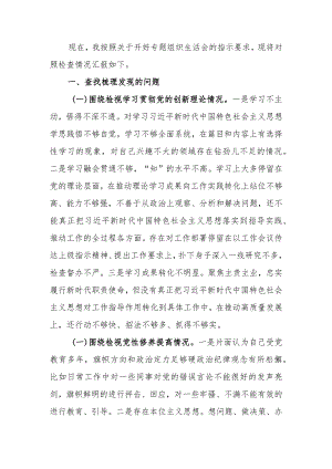2023年专题组织生活个人检查材料四个方面发言提纲班子六个方面.docx