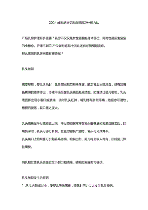2024哺乳期常见乳房问题及处理方法.docx