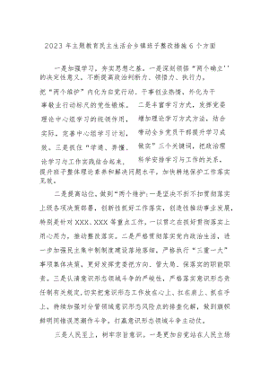 2023年主题教育民主生活会乡镇班子整改措施（6个方面）.docx