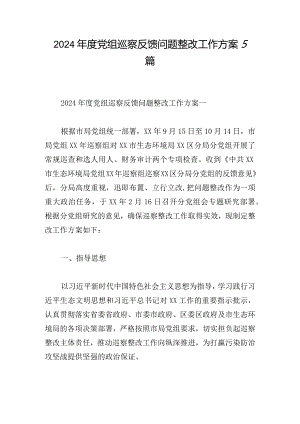 2024年度党组巡察反馈问题整改工作方案5篇.docx