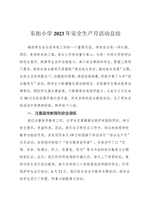 东街小学2023年安全生产月活动总结.docx