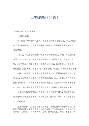 上学期总结（30篇）.docx