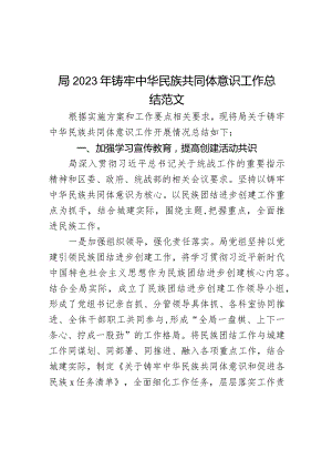 2023年铸牢民族共同体意识工作总结汇报报告.docx