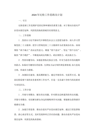 2024年纪检工作思路及计划.docx