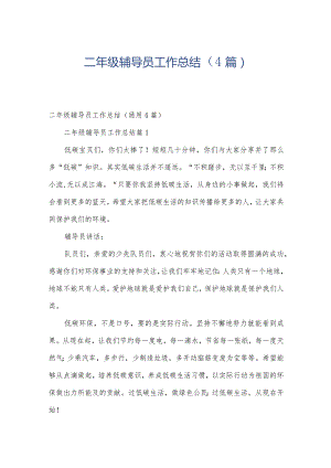 二年级辅导员工作总结（4篇）.docx