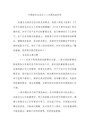 专题组织生活会个人对照检查材料.docx
