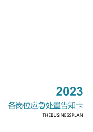【处置卡汇编】各岗位风险识别及应急处置卡（全套27页）.docx