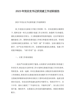 2023年党总支书记抓党建工作述职报告.docx