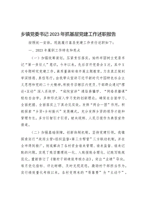 乡镇党委书记2023年抓基层党建工作述职报告.docx