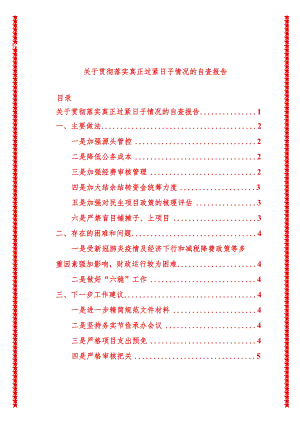 2024年最新原创关于贯彻落实真正过紧日子情况的自查报告.docx
