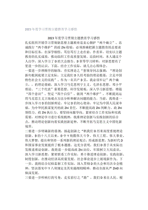 2023年度学习贯彻主题教育学习感悟.docx