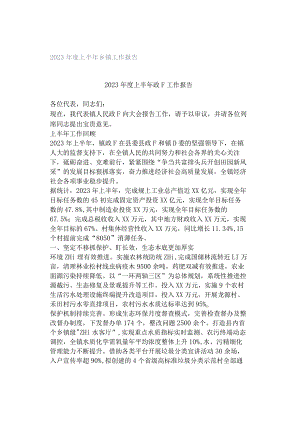 2023年度上半年乡镇工作报告.docx