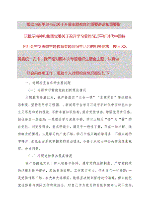 2023年主题教育专题组织生活会对照检查材料.docx